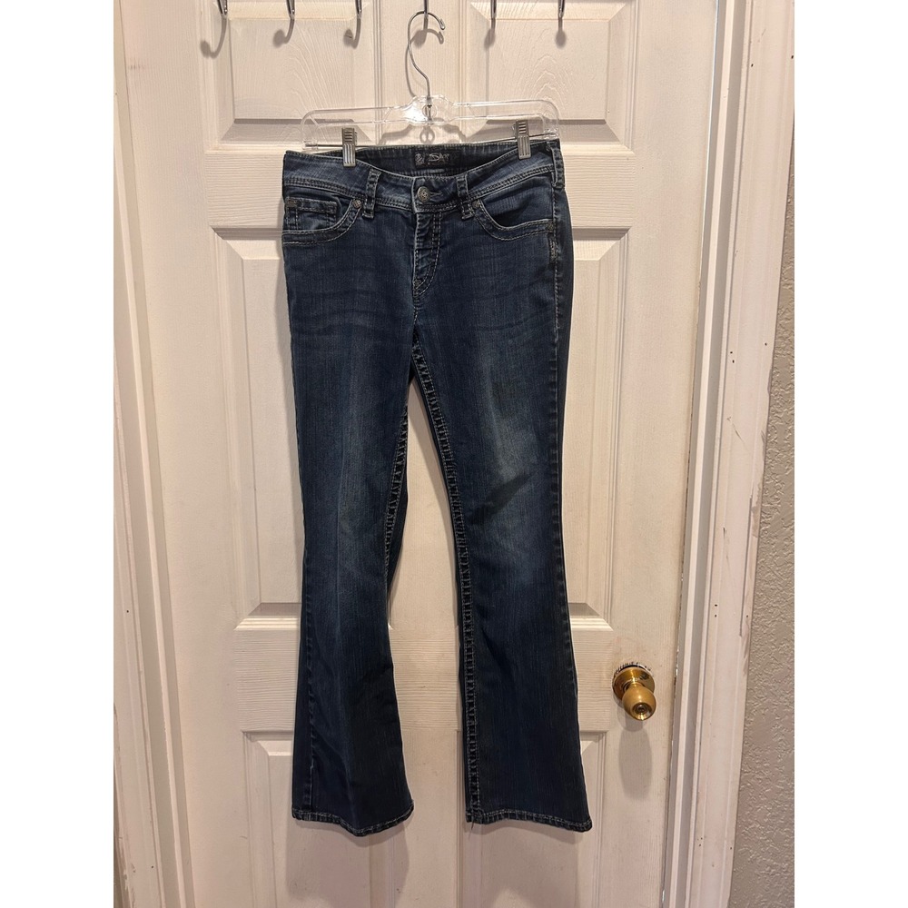 Silver Jeans Co Suki Surplus Mid Rise Curvy Bootcut Jeans Dark Wash W29 L30